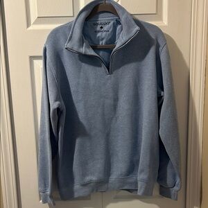 Douglas Men's Blue Cotton Quarter Zip-Up Sweater, Size XL